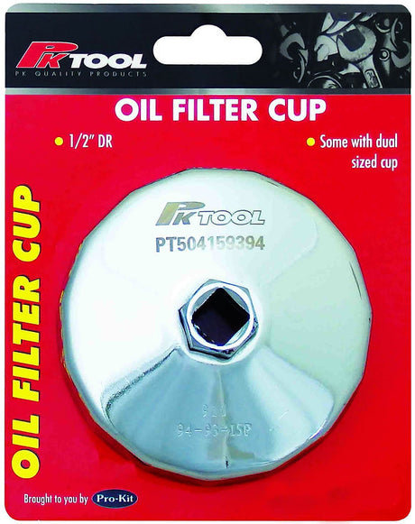 Single Size Cup Style Oil Filter Remover 77mm, 12 Flat Points - PKTool