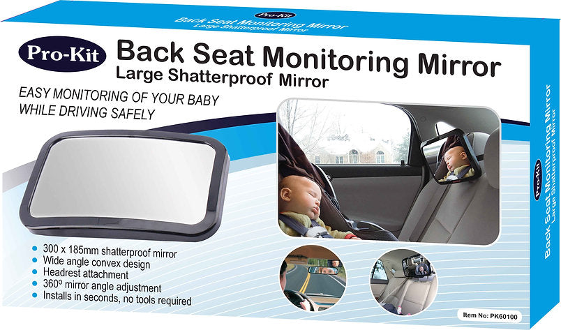 Mirror Baby Monitor Attaches To Head Rest Large Shatterproof Mirror - Pro-Kit | Universal Auto Spares