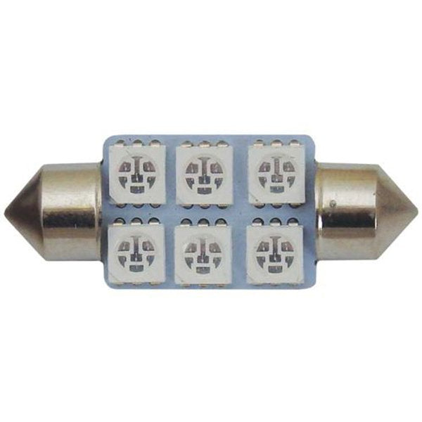 Globe 2 Piece SMD Festoon 36mm 6 Chips Blue & White - Motolite | Universal Auto Spares