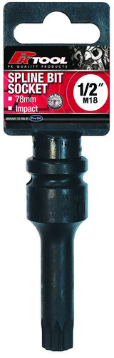 M18 1/2” DR 78mm Impact Spline Bits Sockets - PKTool