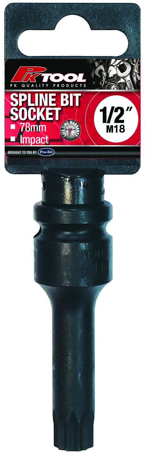 M18 1/2” DR 78mm Impact Spline Bits Sockets - PKTool | Universal Auto Spares