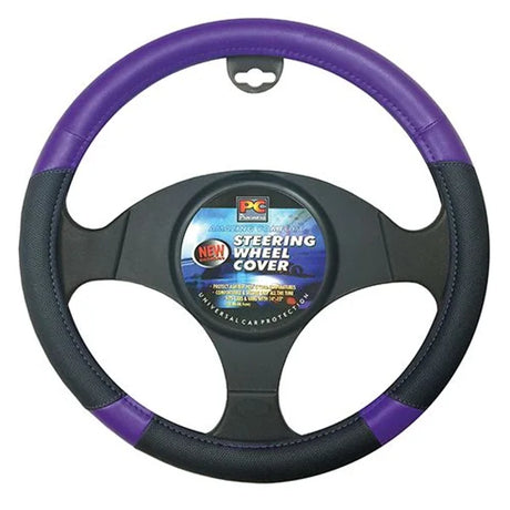 Steering Wheel Cover Black/Purple - PC Procovers | Universal Auto Spares