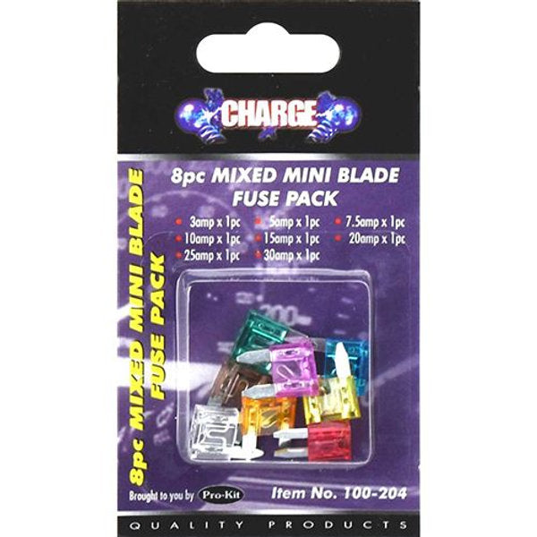 Fuse Pack - 8 Piece Mixed Mini Blade | Universal Auto Spares