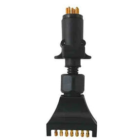 Trailer Adapter 7 Pin Flat Car Socket To Small Round Trailer Plug - LoadMaster