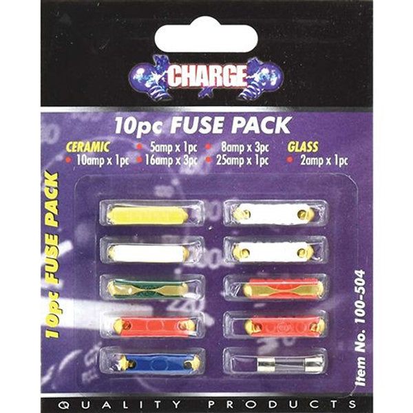 Fuse Pack - 10 Piece Mixed Ceramic | Universal Auto Spares