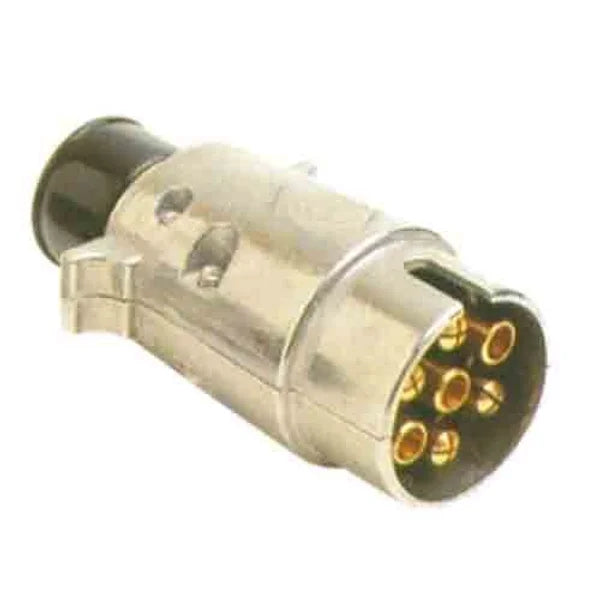 Trailer Plug 7 Pin Large Round Aluminium - LoadMaster | Universal Auto Spares