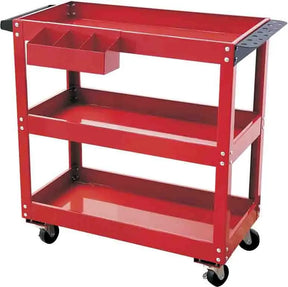Red Professional Workshop & Warehouse Trolley With 3 Tool Trays - PKTool