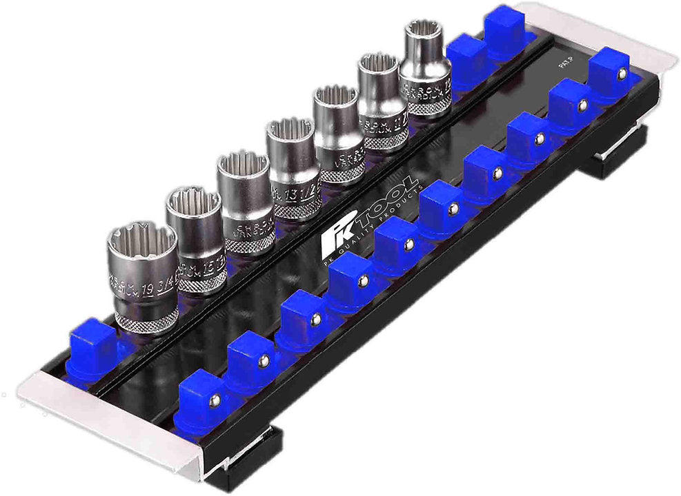Magnetic Socket Rail Dual Aluminium Rail, 300mm Length - PKTool | Universal Auto Spares