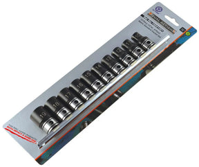 10 Piece 1/2 Drive 6-Point Metric, Standard Socket Set - Impact Tools