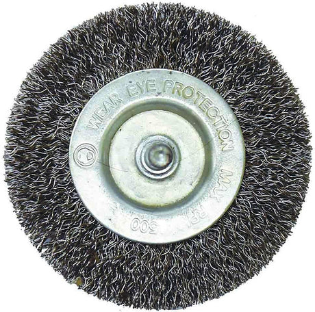 Wire Wheel Brush 2″ Fine 1/4″ Maximum 4500 RPM - PKTool | Universal Auto Spares