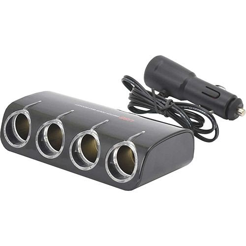 Quadruple Cigarette Lighter Socket With One USB & On/Off Switches - PKTool | Universal Auto Spares