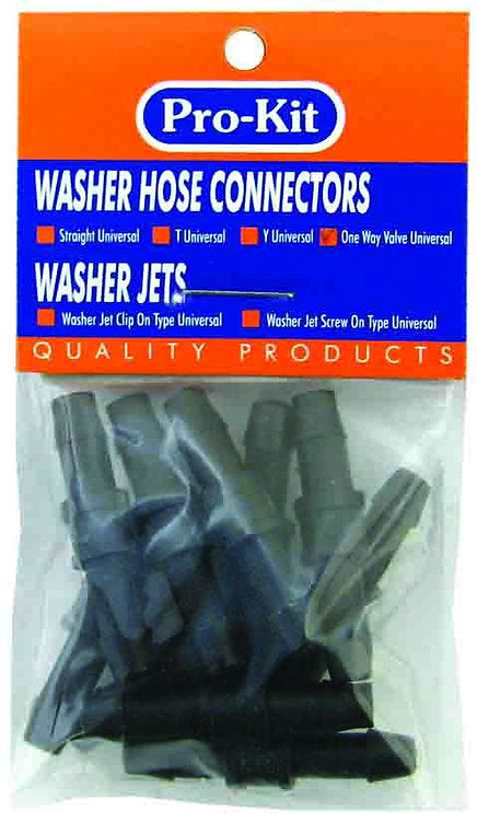 Washer Hose Connecter 10 Piece Set Straight One Way Valve Universal - Pro-Kit | Universal Auto Spares