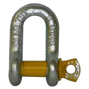 D-Shackle 8mm, 10mm, 11mm, 13mm Silver Body & Yellow Pin - LoadMaster