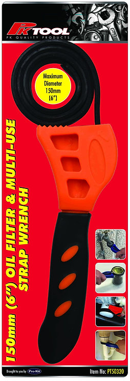 Grip Oil Filter & Multi-Use Wrench 150mm (6") Strap Style - PKTool