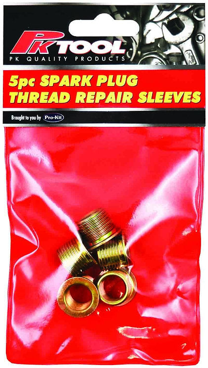 Sleeve 5 Piece Spark Plug Thread Repair Replacement M12 X 1.25 X 12.7mm - PKTool | Universal Auto Spares