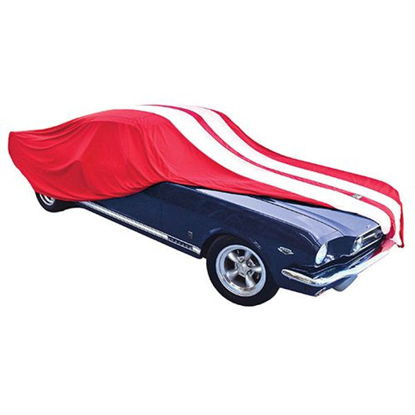 Show Car Cover Soft Velvet Material 4.95 L x 1.78 W x 1.3mtr H - PC Procovers Red & White
