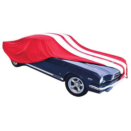 Show Car Cover Soft Velvet Material 4.95 L x 1.78 W x 1.3mtr H - PC Procovers Red & White