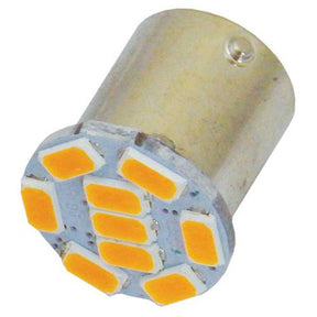 Globe 2 Piece SMD BA15S (207) 9 Chips Amber & White - Motolite