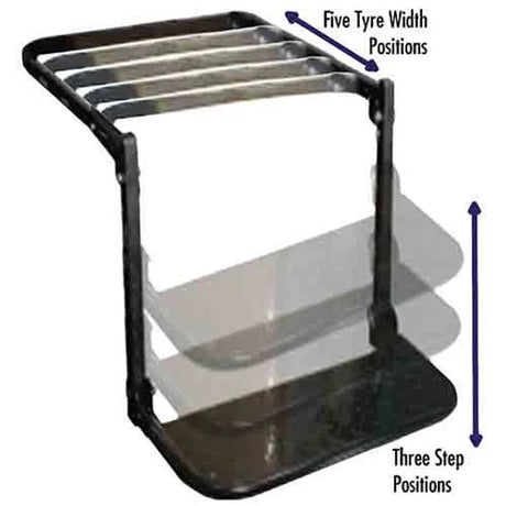 Wheel Step Adjustable Height Steel Frame, Non-Slip Step Pad - LoadMaster | Universal Auto Spares