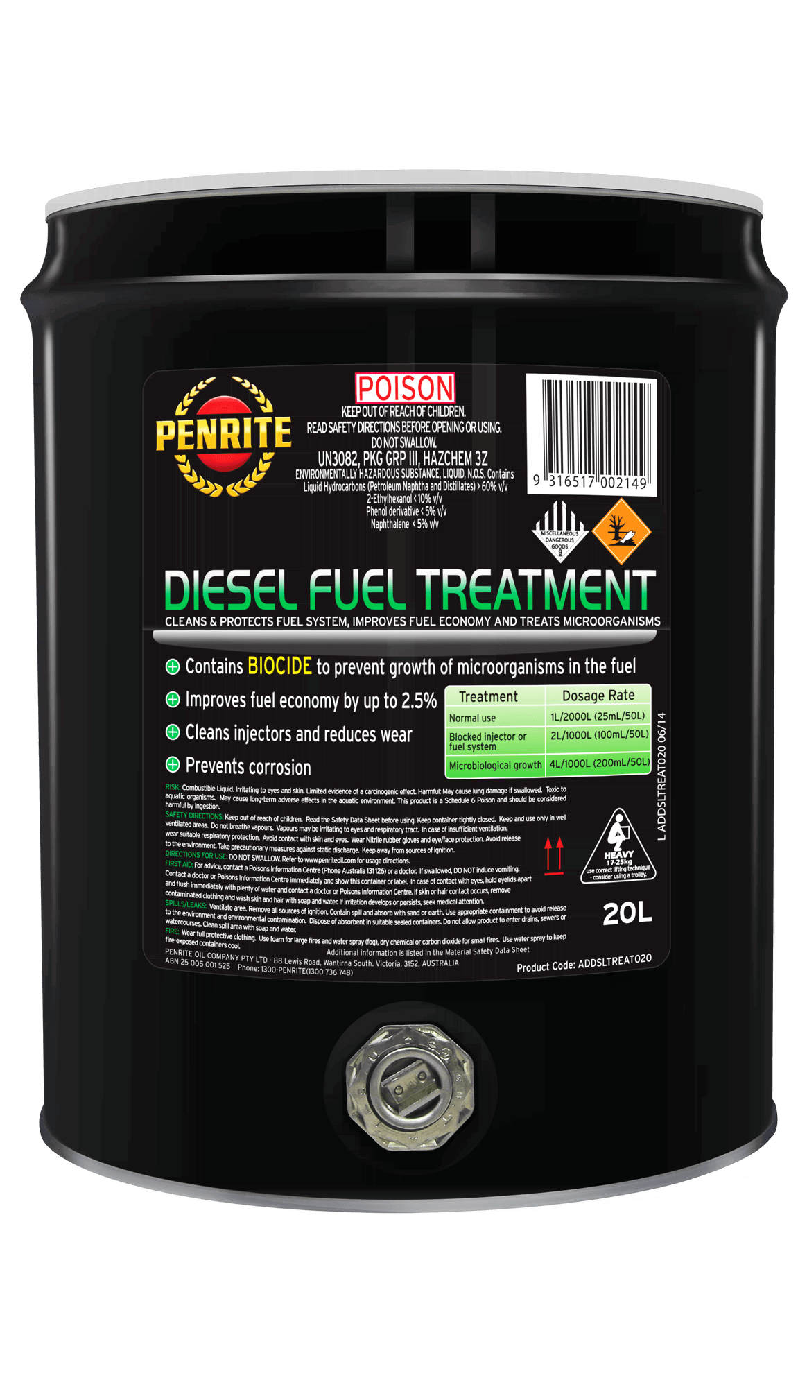 Diesel Biocide Fuel Treatment - Penrite 20L