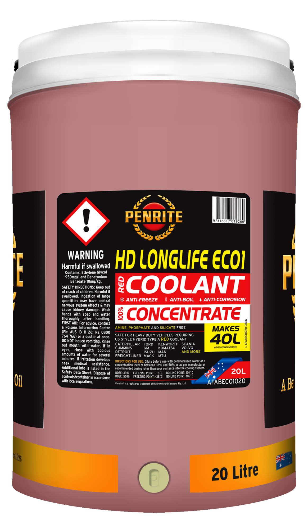 HD Longlife EC01 Concentrate 20L - Penrite | Universal Auto Spares