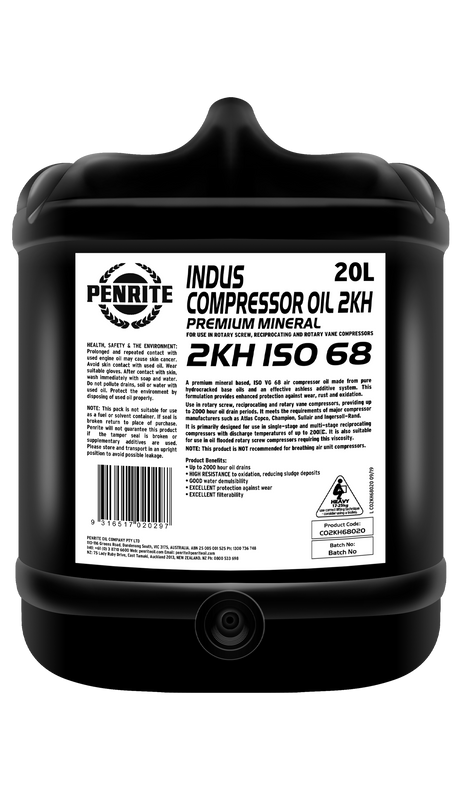 INDUS Compressor Oil 2KH ISO 68 - Penrite | Universal Auto Spares