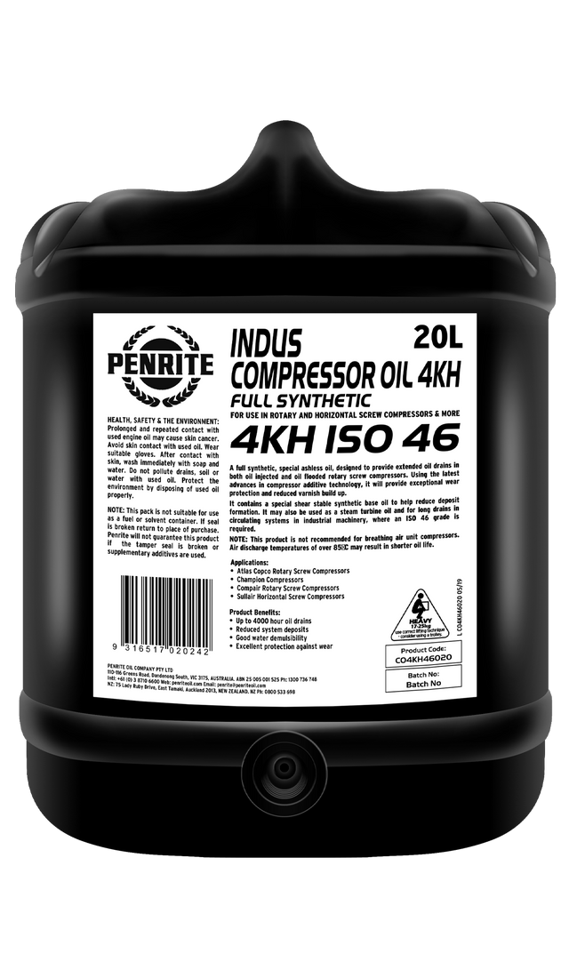 INDUS Compressor Oil 4KH ISO 46 20L - Penrite | Universal Auto Spares