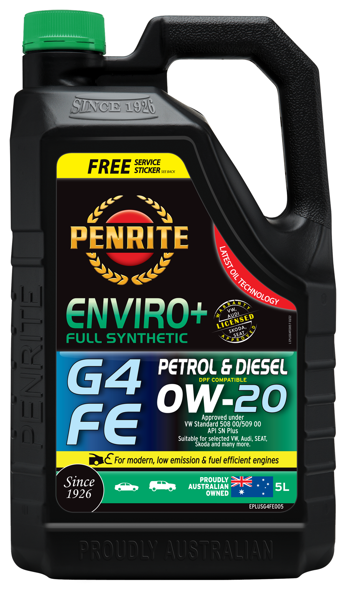 Enviro+ G4 FE 0W-20 (Full SYN) 5L - Penrite | Universal Auto Spares