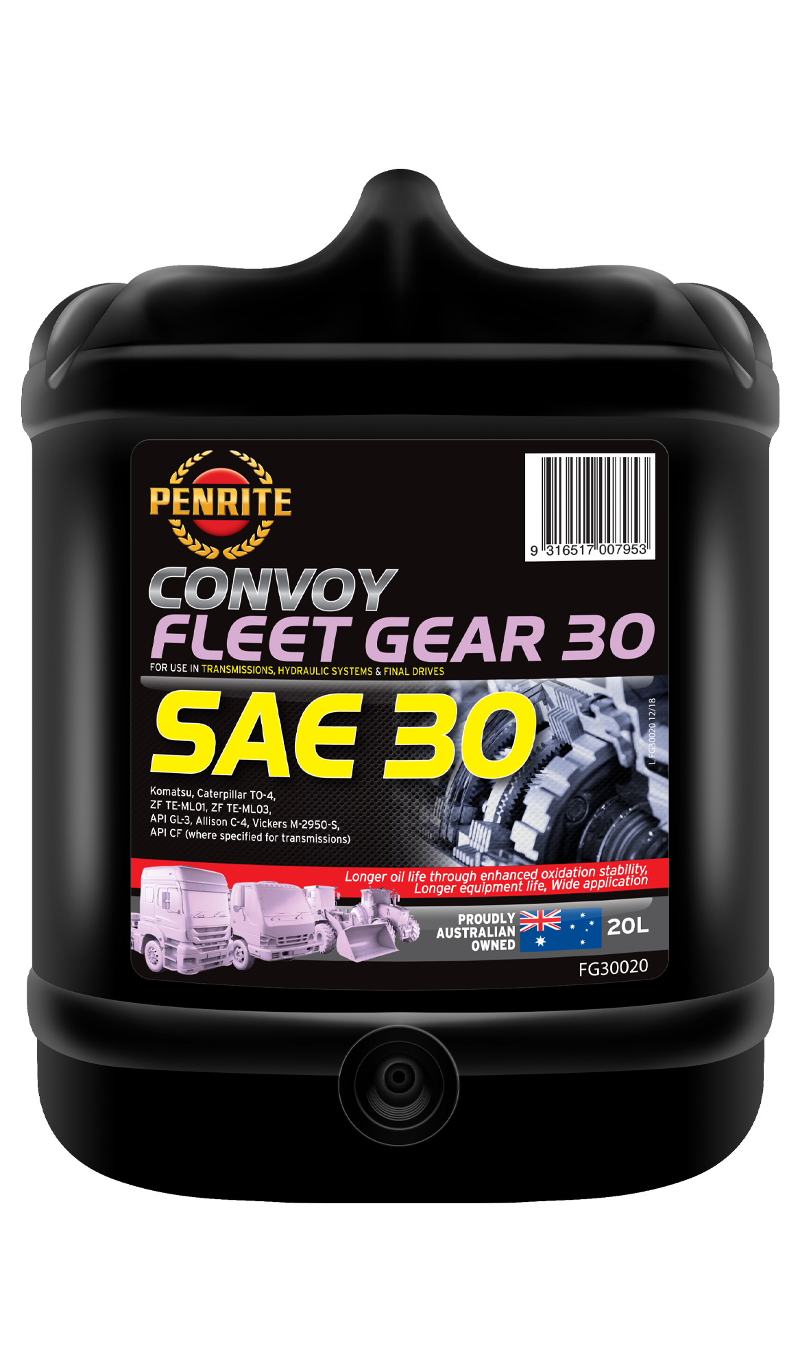 Convoy Fleet Gear 30 (SAE 30) 20L - Penrite | Universal Auto Spares