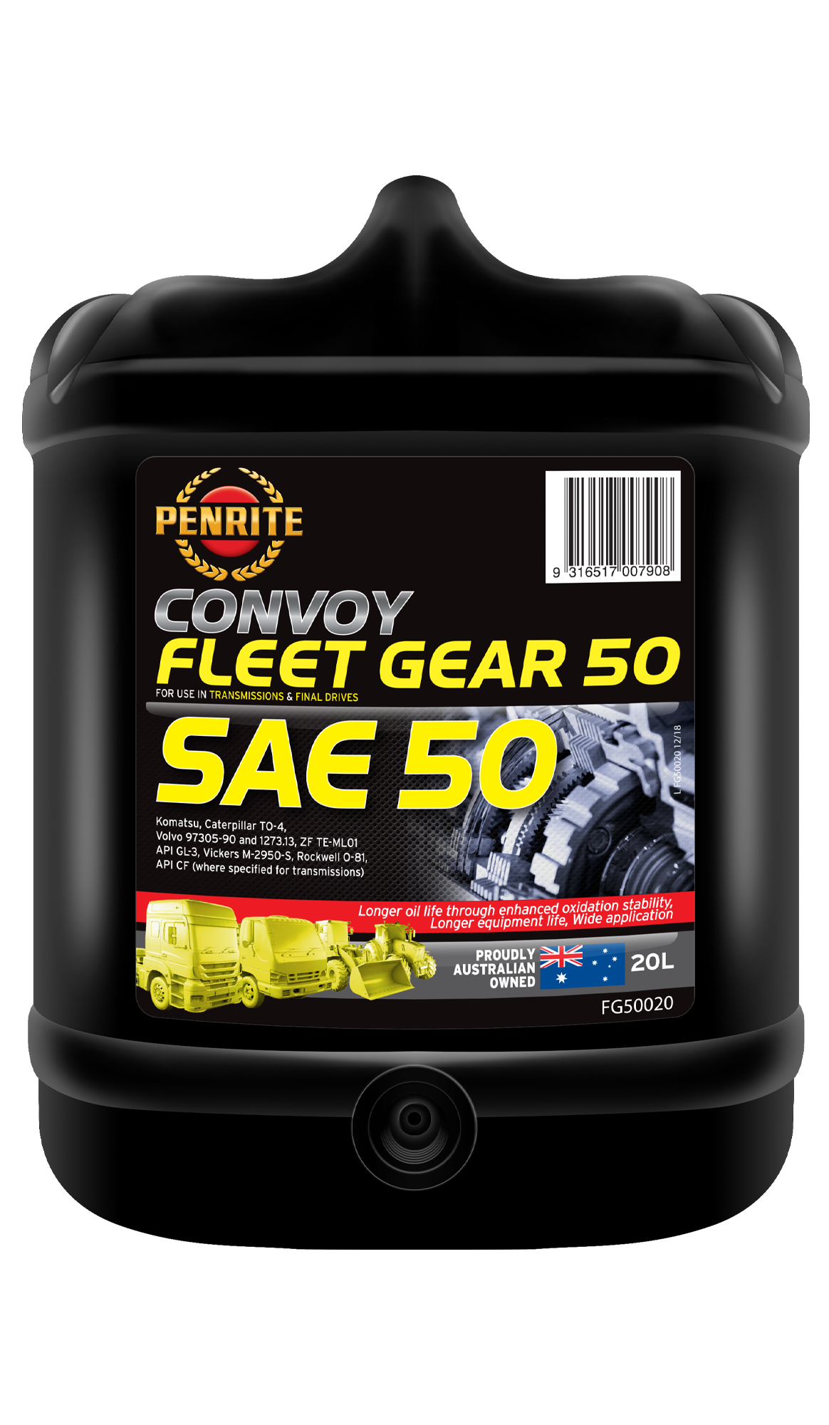 Convoy Fleet Gear 50 (SAE 50) 20L - Penrite | Universal Auto Spares