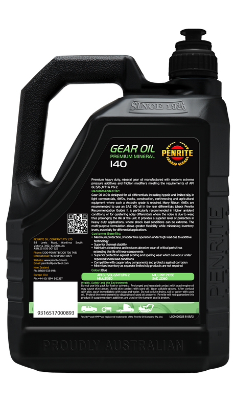 Gear Oil 140 (Mineral) - Penrite | Universal Auto Spares