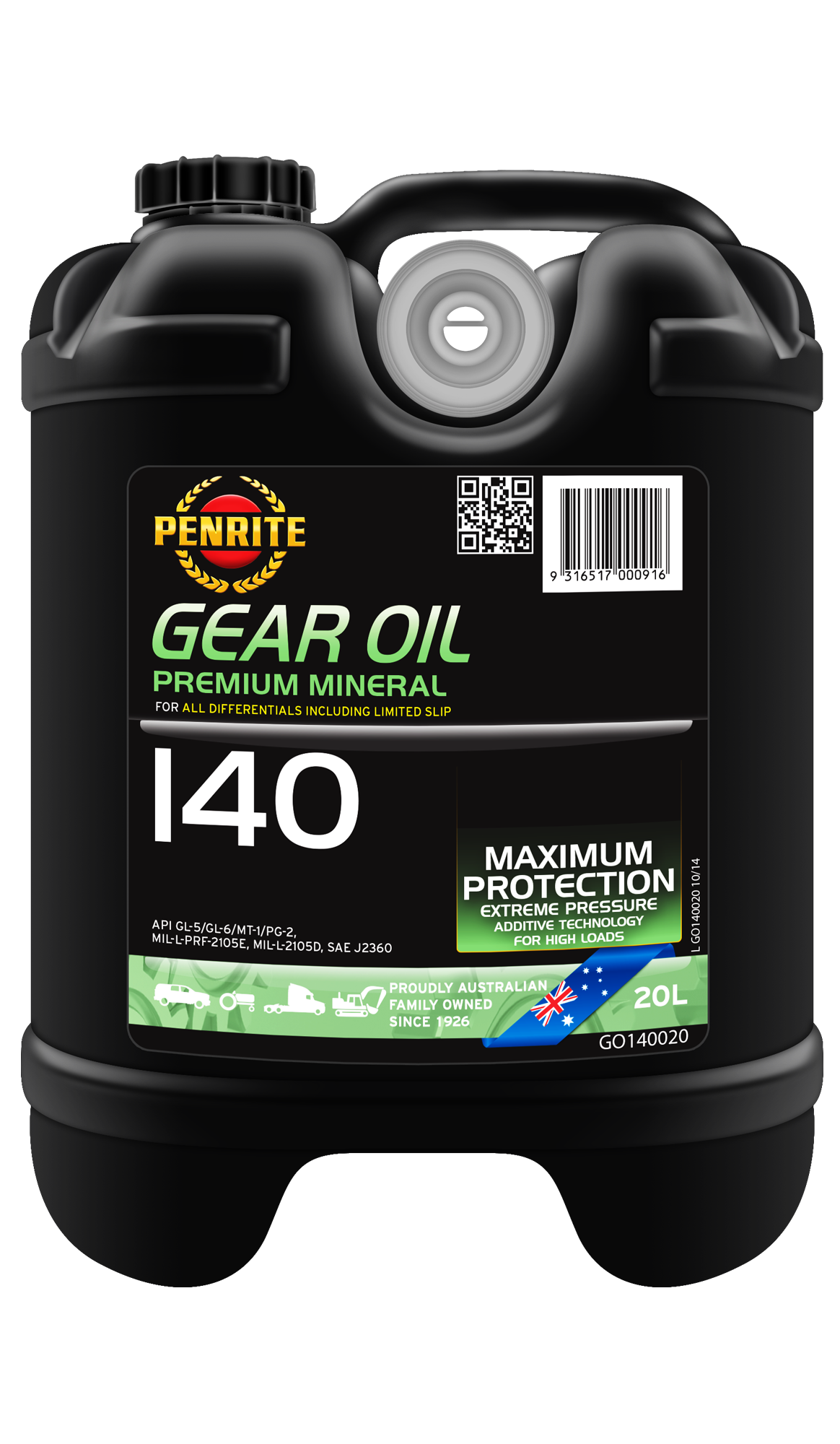 Gear Oil 140 (Mineral) - Penrite 20L