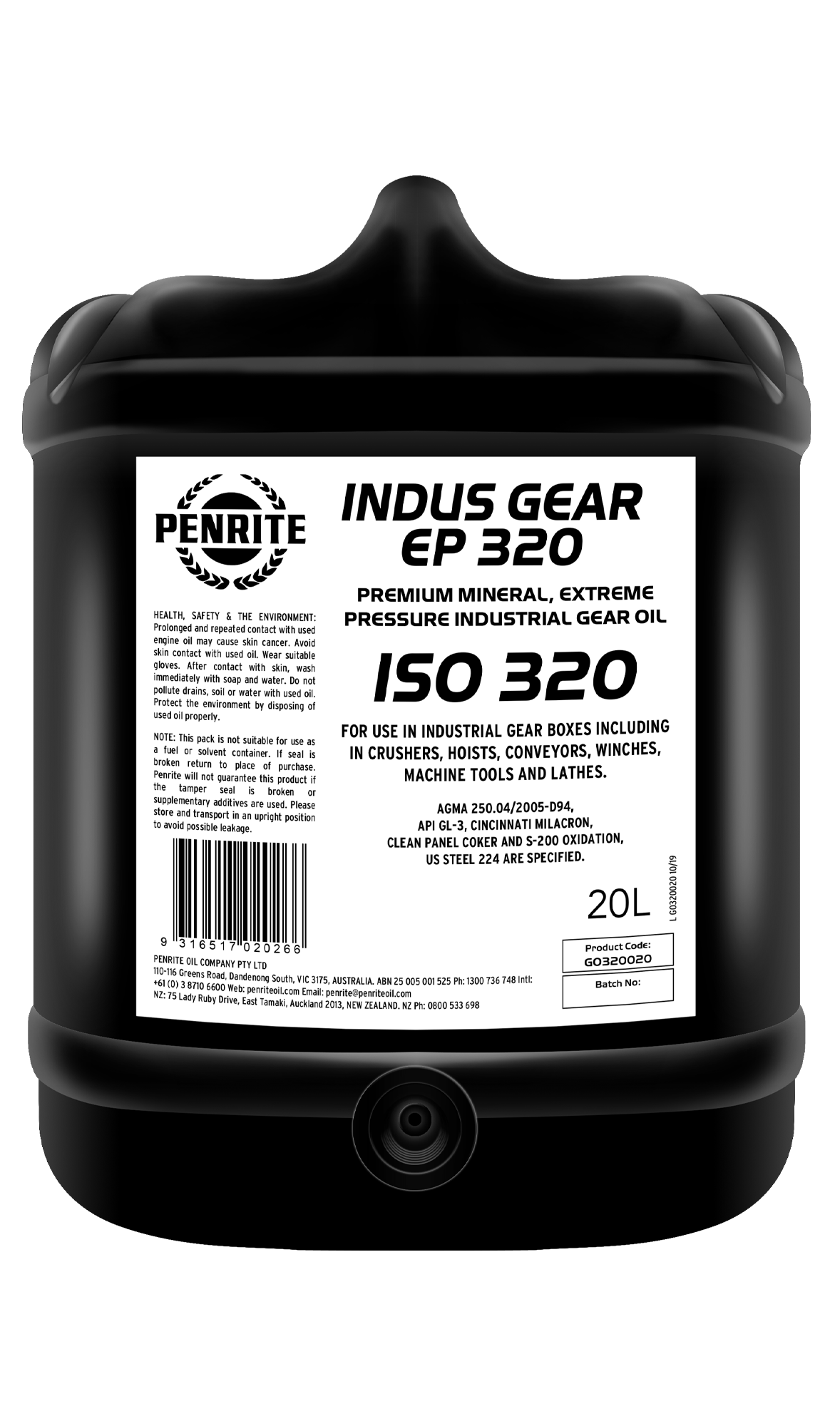 INDUS Gear Oil EP 320 20L - Penrite | Universal Auto Spares