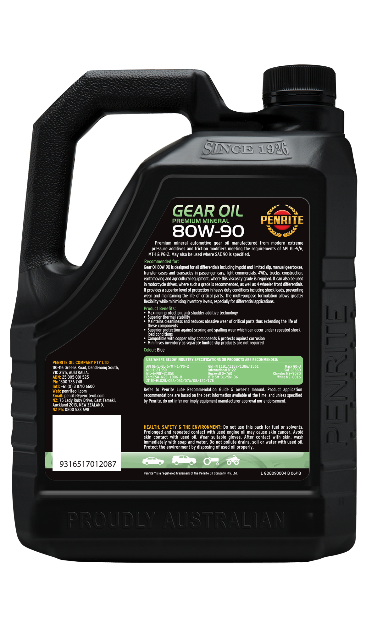 GEAR OIL 80W-90 (Mineral) - Penrite | Universal Auto Spares