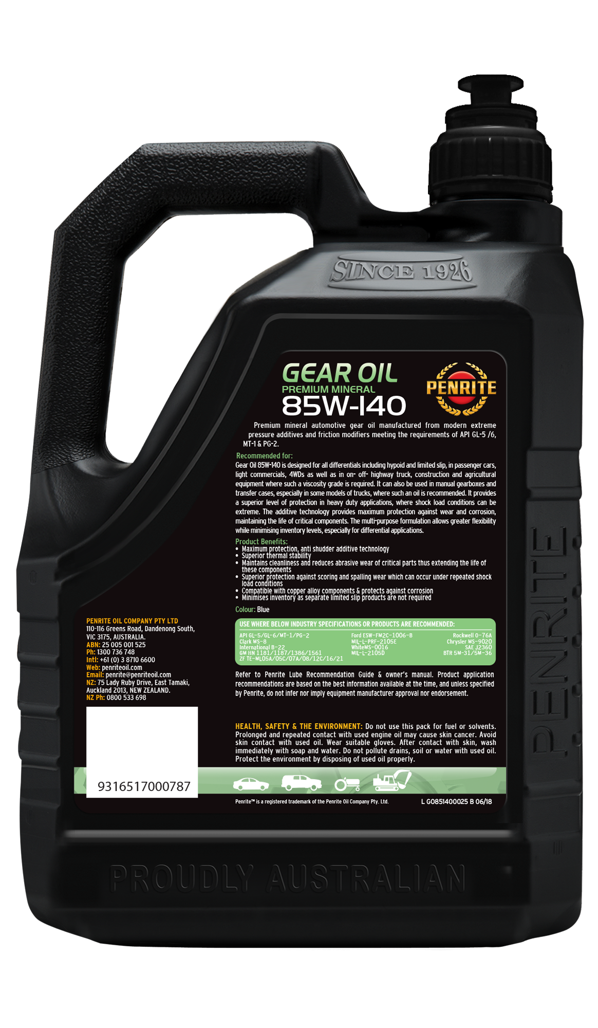 GEAR OIL 85W-140 (Mineral) - Penrite | Universal Auto Spares