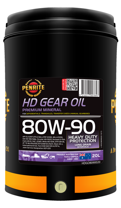 HD Gear Oil 80W-90 (Mineral) 20L - Penrite | Universal Auto Spares