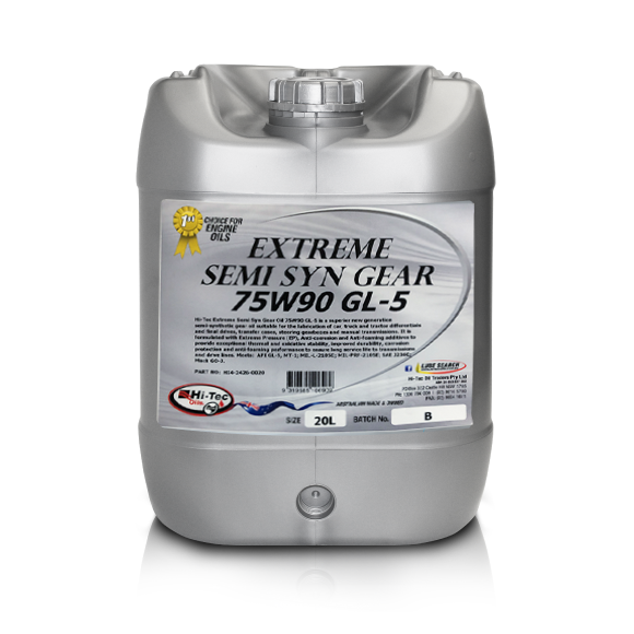 Extreme Semi-SYN Gear Oil 75W/90 GL-5 - Hi-Tec Oils | Universal Auto Spares