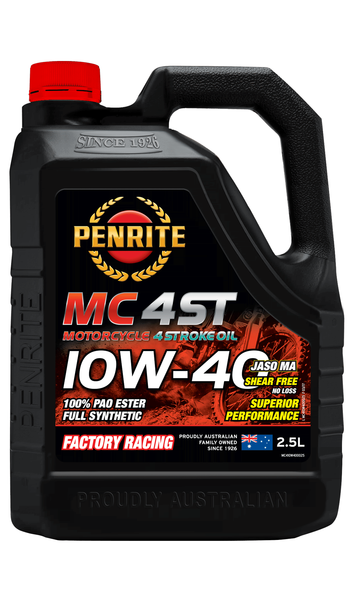 MC-4ST 10W-40 (100% PAO & ESTER) - Penrite 4 X 4 Litre (Carton Only) | Universal Auto Spares