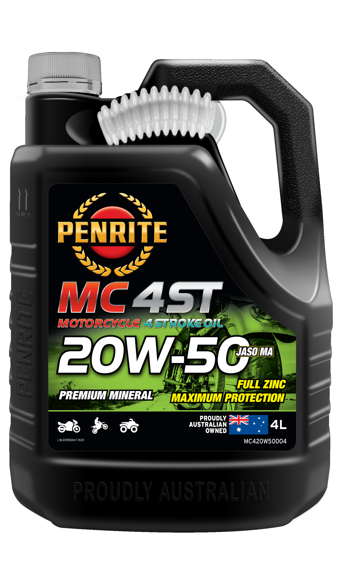 MC-4ST Mineral 20W-50 - Penrite 4 X 4 Litre (Carton Only) | Universal Auto Spares