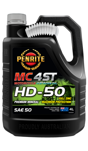 MC-4ST Mineral HD 50 SAE 50 4L - Penrite 4 X 4 Litre (Carton Only)
