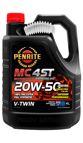 MC-4ST V TWIN 20W-50 (100% PAO & ESTER) - Penrite 4 X 4 Litre (Carton Only) 4L