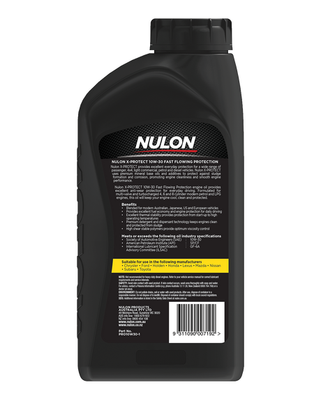 X-Protect 10W-30 Fast Flowing Protection - Nulon | Universal Auto Spares