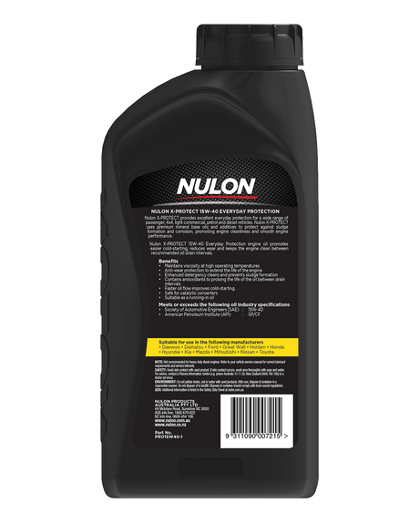 X-Protect 15W-40 Everyday Protection - Nulon