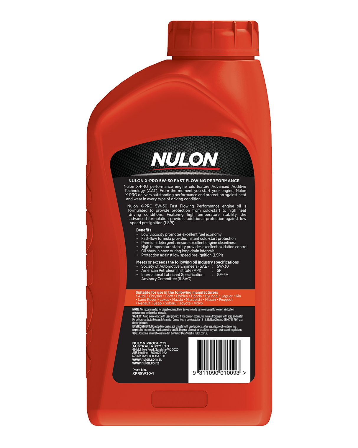X-PRO 5W-30 Fast Flowing Performance - Nulon | Universal Auto Spares