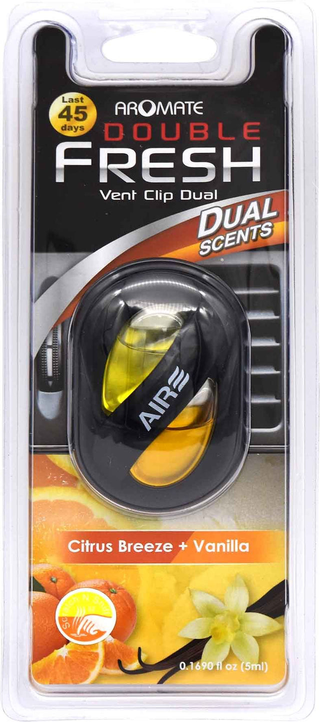 Vanilla & Citrus Breeze Double Fresh Vent Clip - Aromate Air | Universal Auto Spares